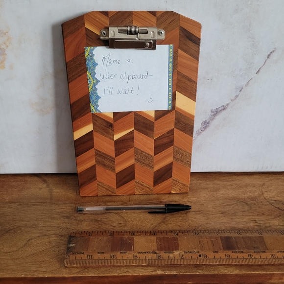 SOLD Checkered Clipboard - Herringbone Design - Approx 6x9 - Picture 11 of 12